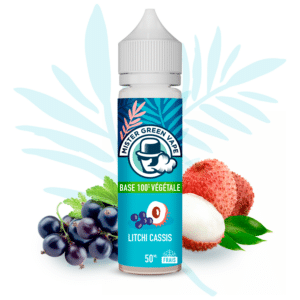 Un e-liquide fruité litchi cassis dans une base composée à 50% de Mono Propylène Végétal ( MPV ) ainsi que de 50% de Glycérine Biologique ( GB ), sans colorant ni sucralose.